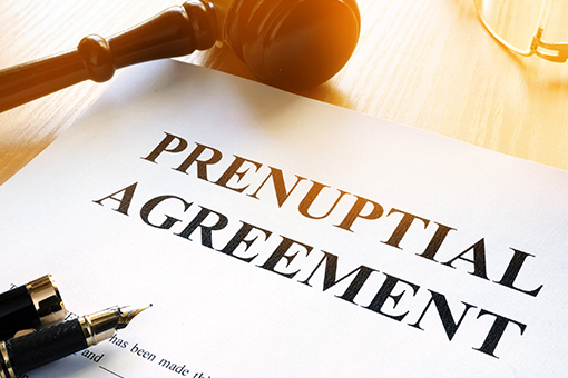 Prenuptial Agreement and Mallet on Spring Hill Family Law Attorney's Table