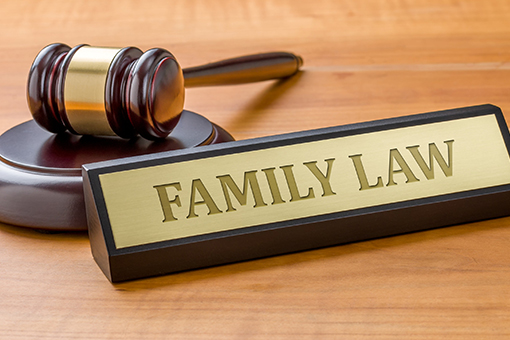 Plate Engraved with Words "Family Law" and Gavel in Spring Hill Office Offering Family Law Services